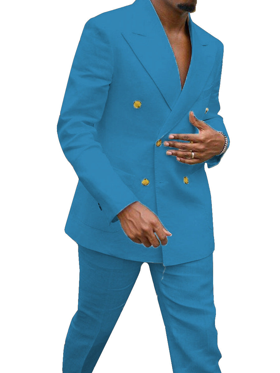 Costume Bureau Décontracté Homme 2 Pièces en BLEU Élégance et Confort au Quotidien