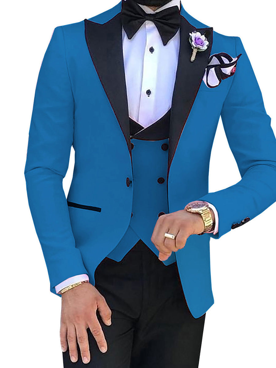 Costume Homme en BLEU 3 Pièces Tenue de Cérémonie et de Réception Élégante