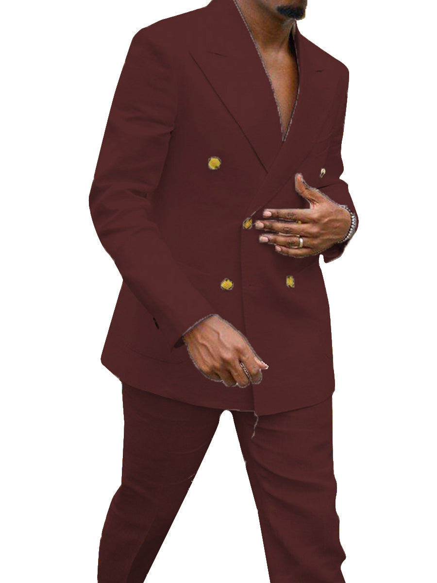 Costume Bureau Décontracté Homme 2 Pièces en BORDEAUX Élégance et Confort au Quotidien