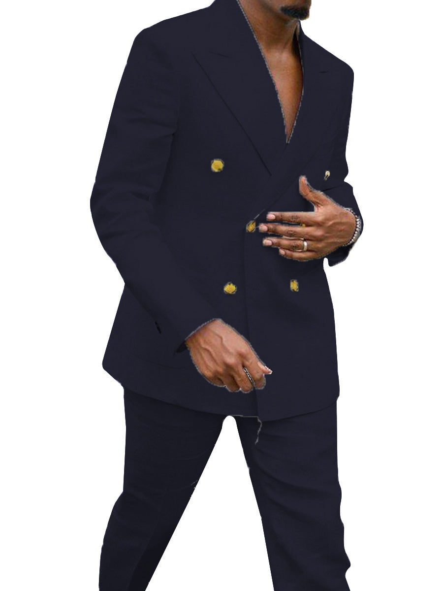 Costume Bureau Décontracté Homme 2 Pièces en BLEU_MARINE Élégance et Confort au Quotidien