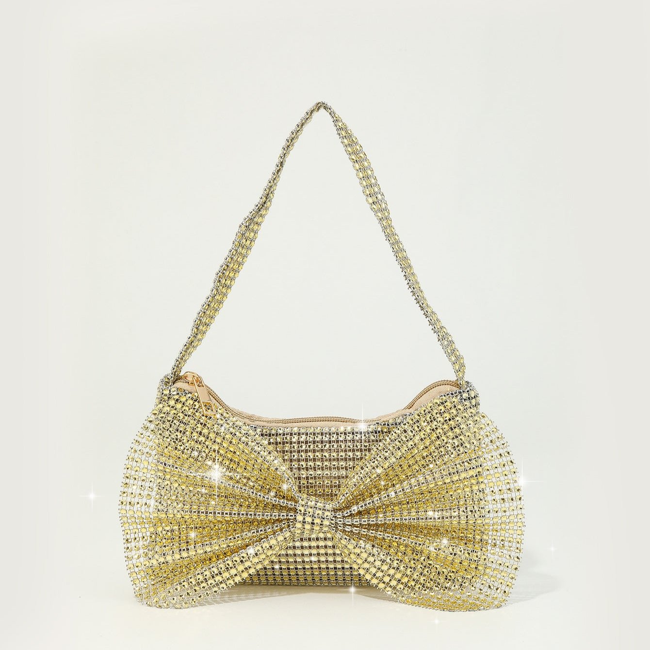Pochettes brillantes avec nœuds en strass