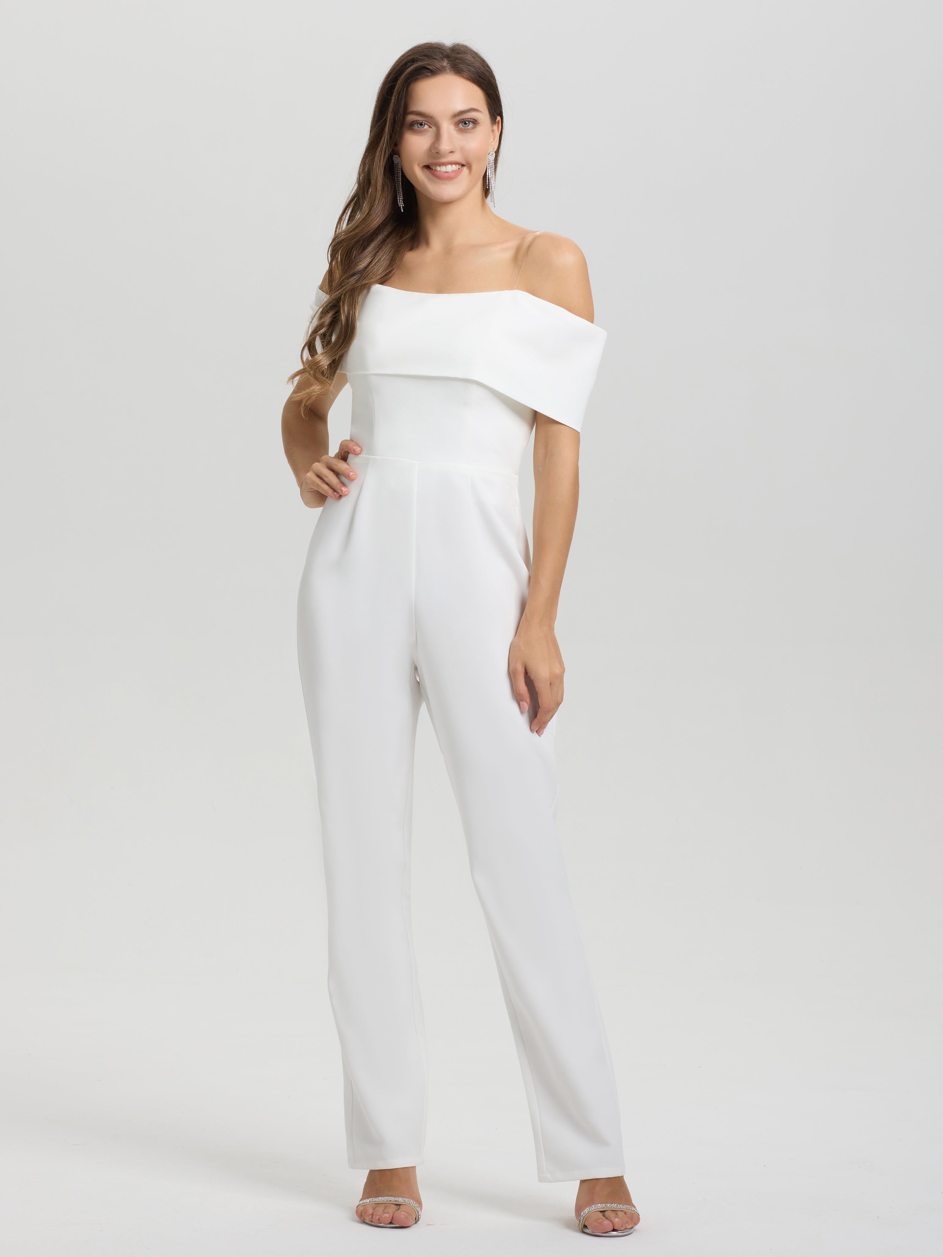 Epaules Dénudées Mousseline Robe de Mariée pantalon