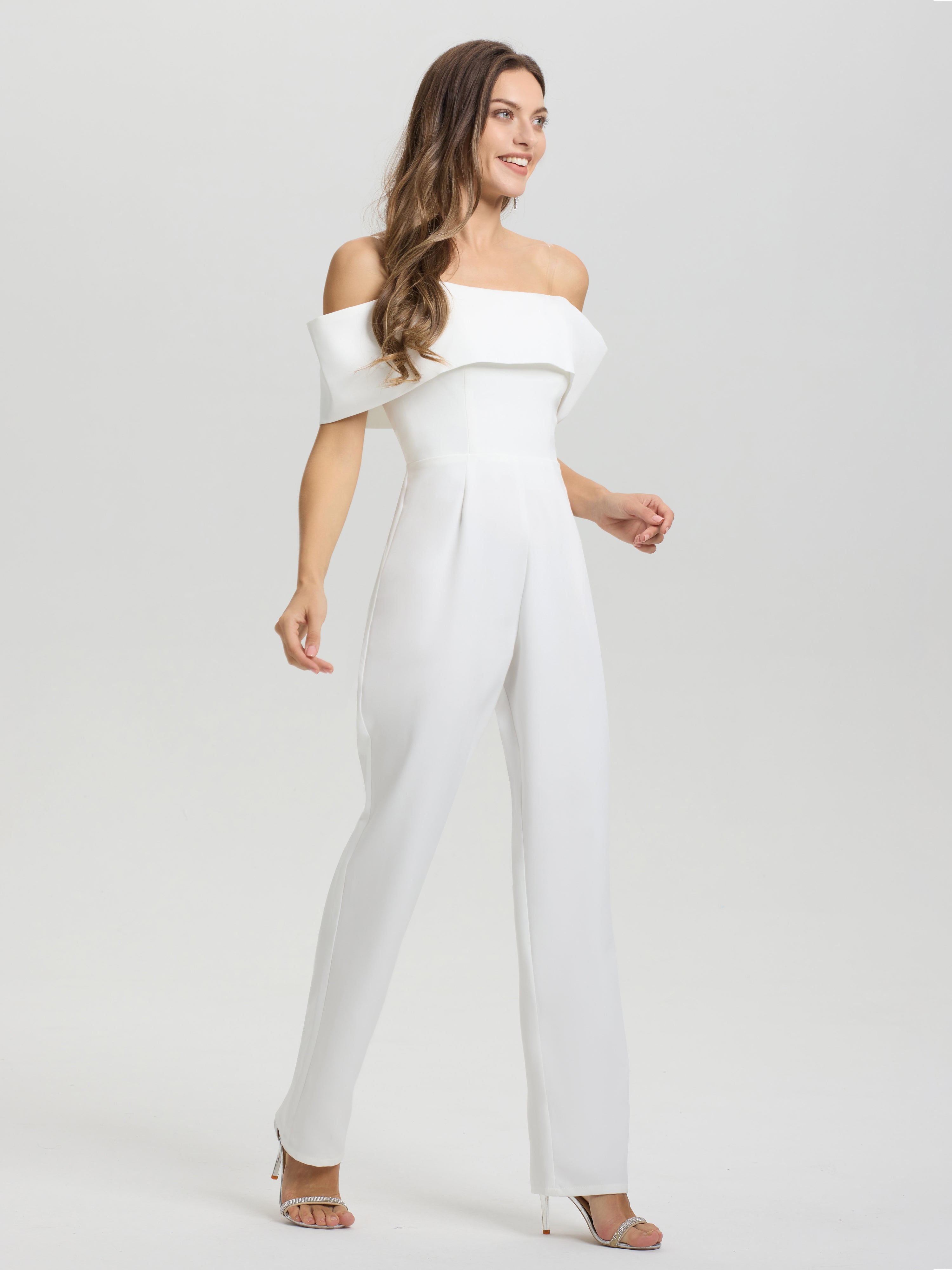 Epaules Dénudées Mousseline Robe de Mariée pantalon