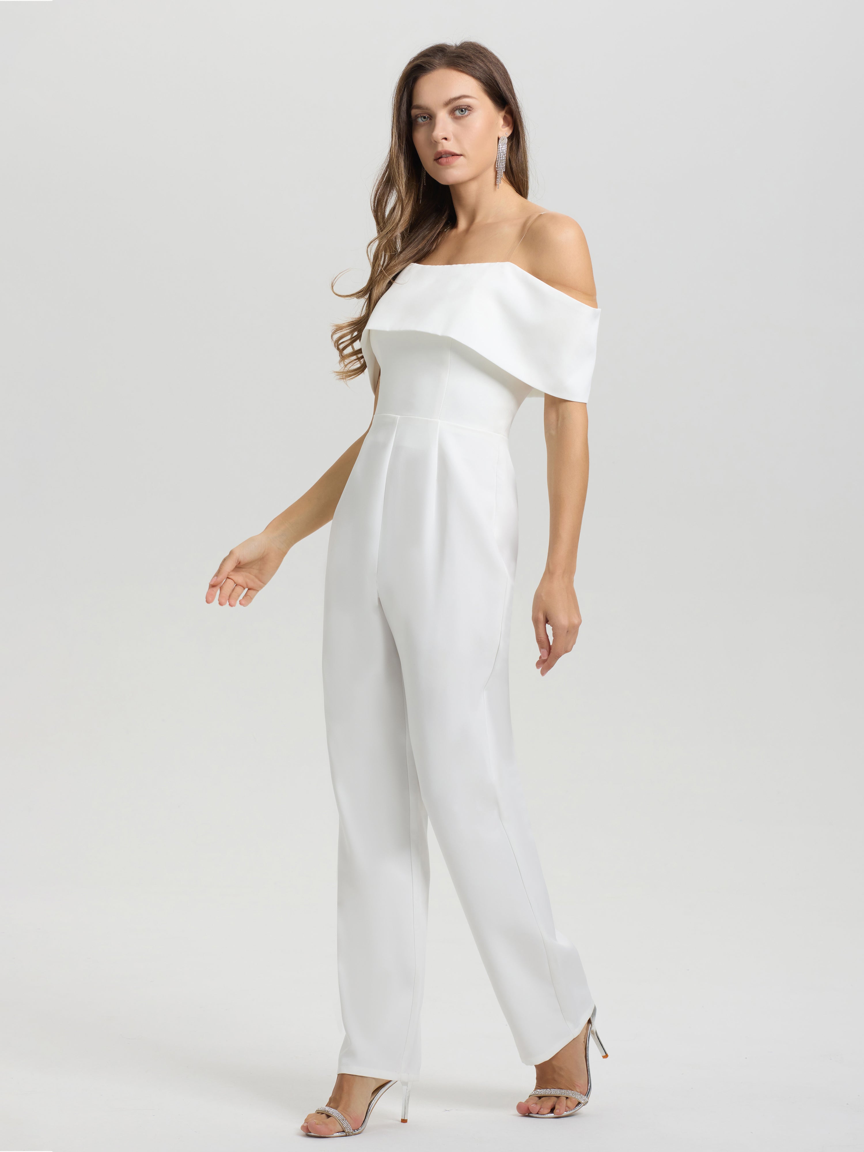 Epaules Dénudées Mousseline Robe de Mariée pantalon