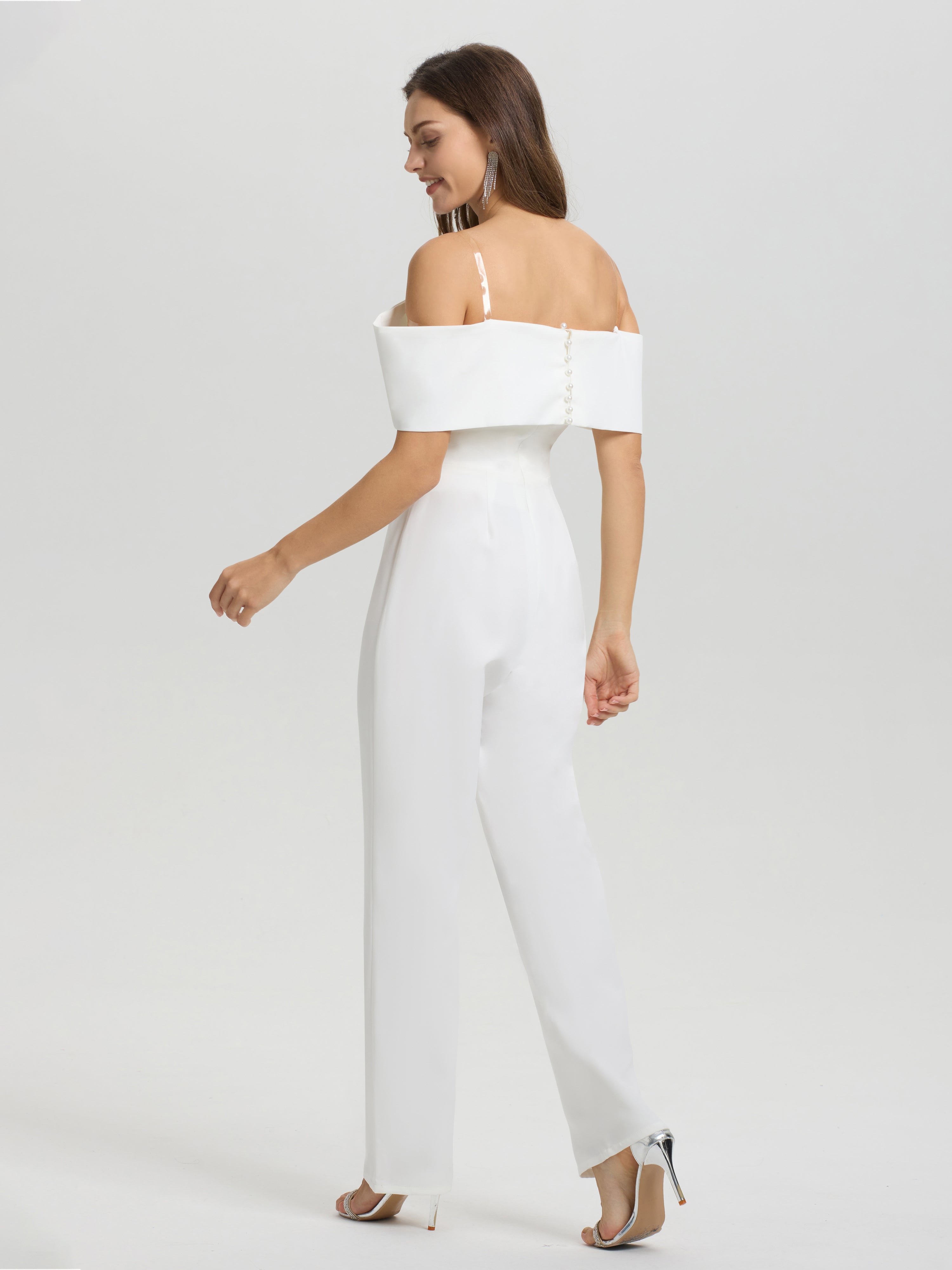 Epaules Dénudées Mousseline Robe de Mariée pantalon