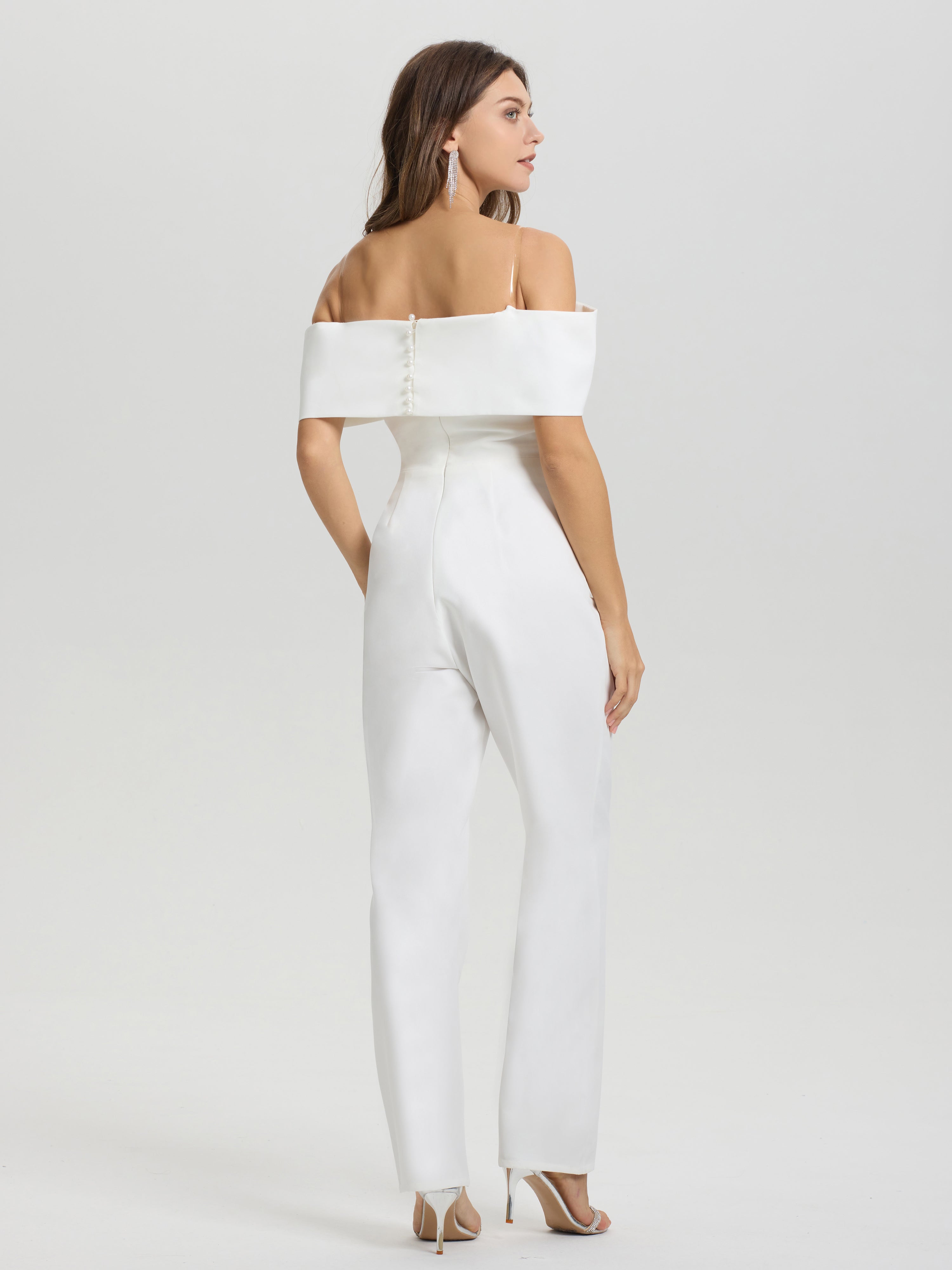 Epaules Dénudées Mousseline Robe de Mariée pantalon