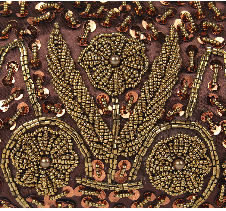 Sac de soirée vintage en broderie perlée fait à la main