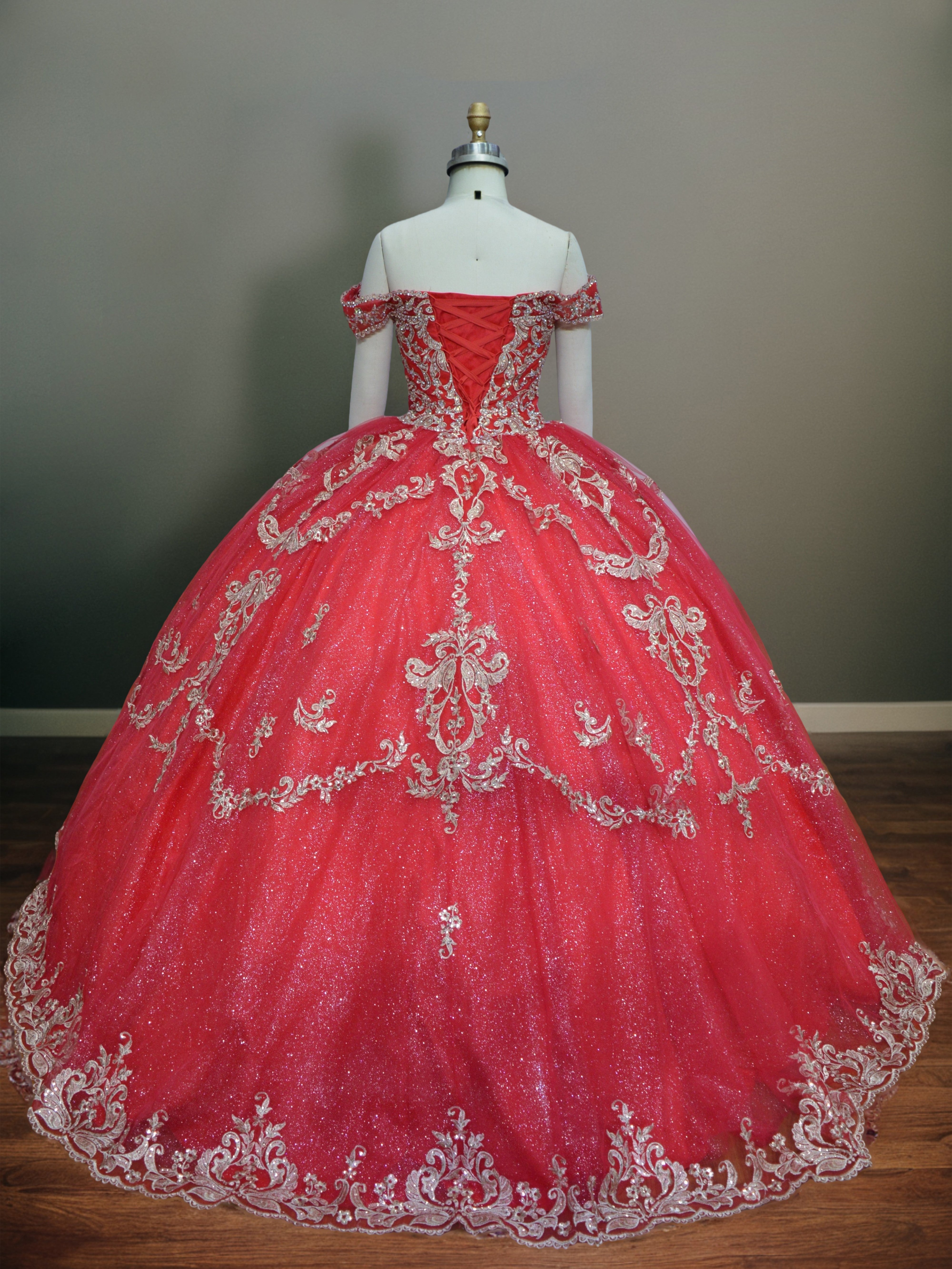Épaule Dénudée Robe de Quinceanera à Appliques en Dentelle