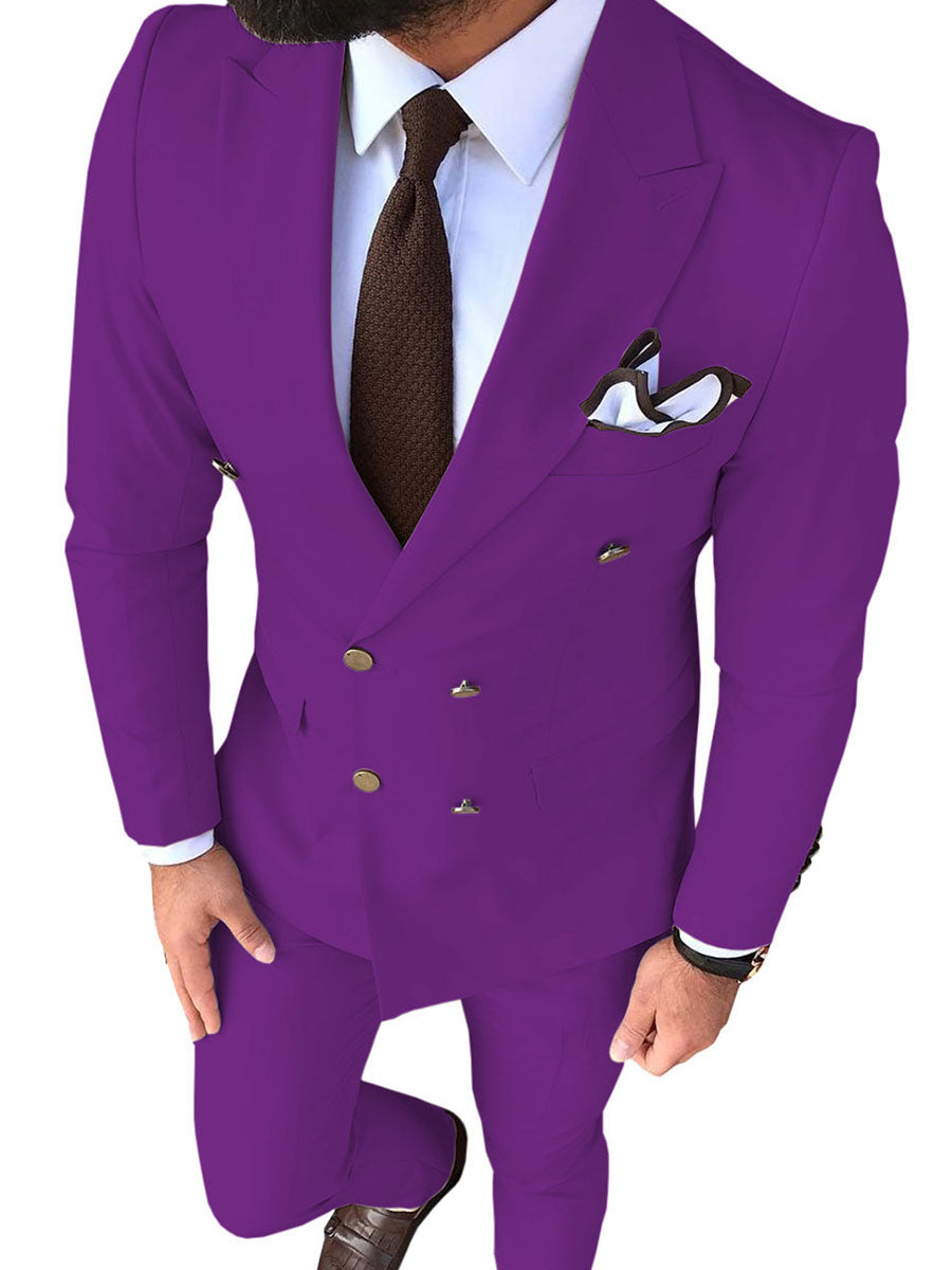 Costume Homme 2 Pièces en RAISIN Coupe Slim pour une Silhouette Affinée en Affaires