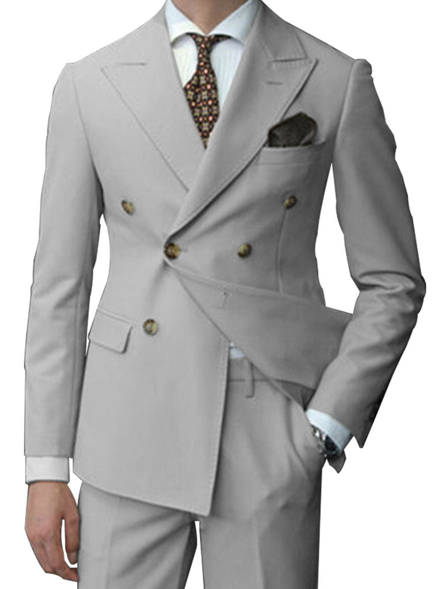 Costume Homme 2 Pièces en ARGENT Coupe Slim et Polyvalente pour un Style Affaires Élégant