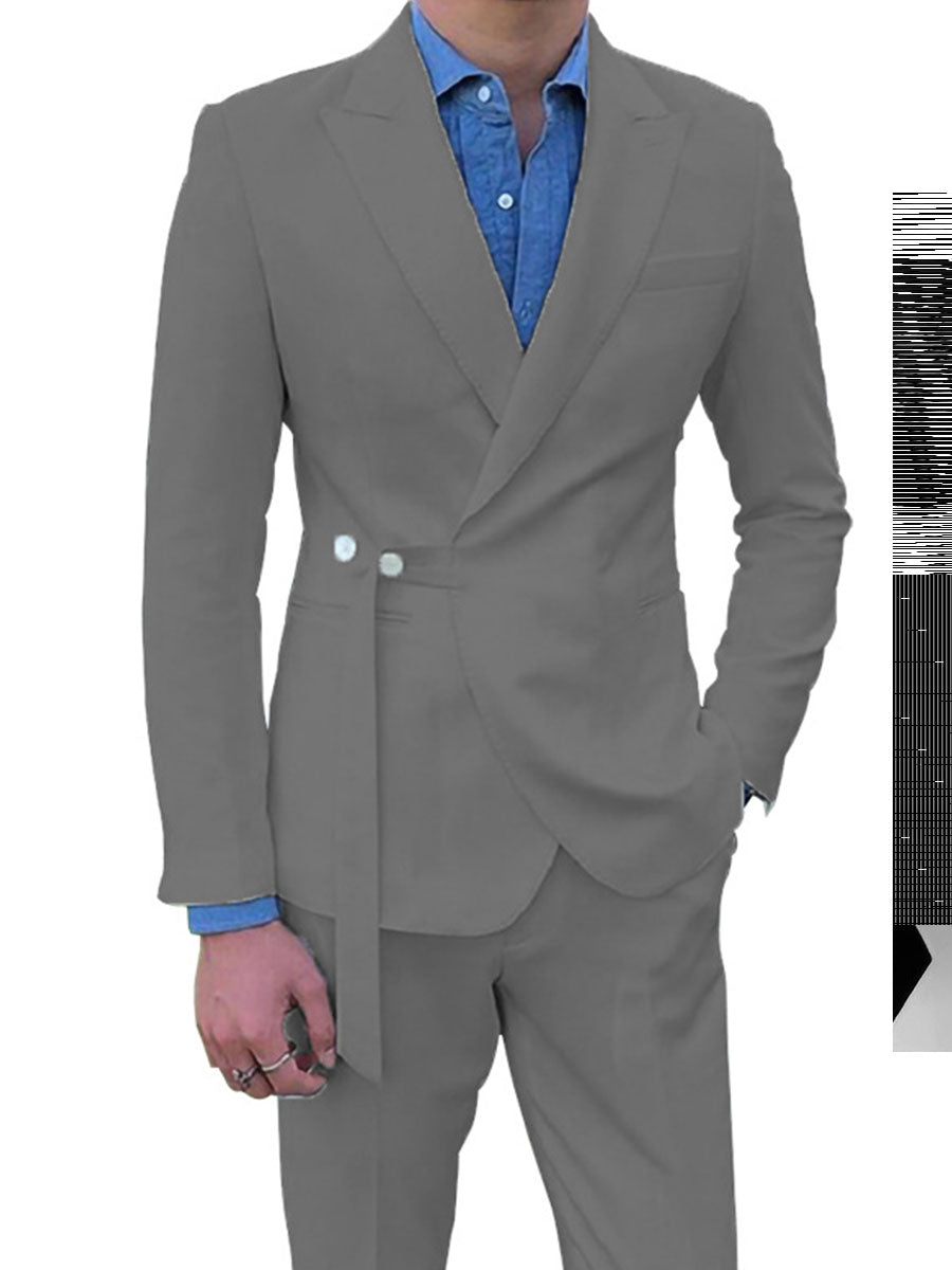 Costume Homme 2 Pièces ARGENT Haut de Gamme Coupe Slim et Élégance pour Cérémonies