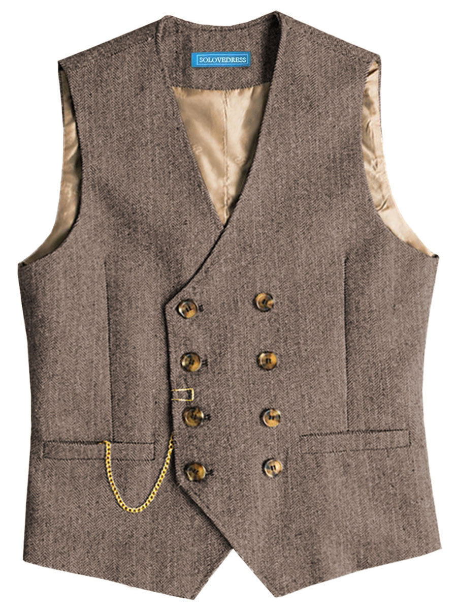 Gilet Homme Double-Épaule Haut de Gamme pour une Tenue d'Affaires Élégante