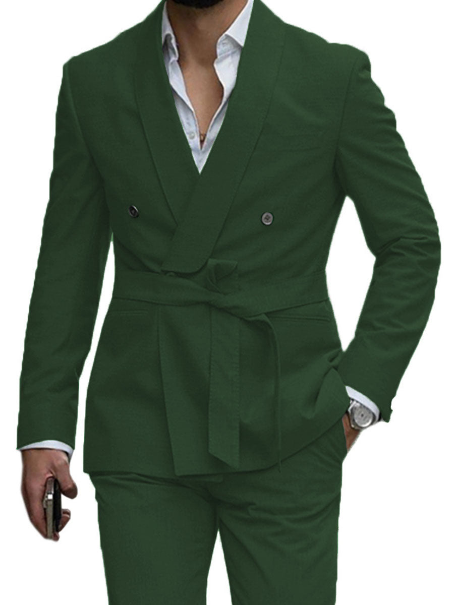 Costume Bureau Homme 2 Pièces en VERT_FONCE Élégance et Confort au Quotidien pour le Travail