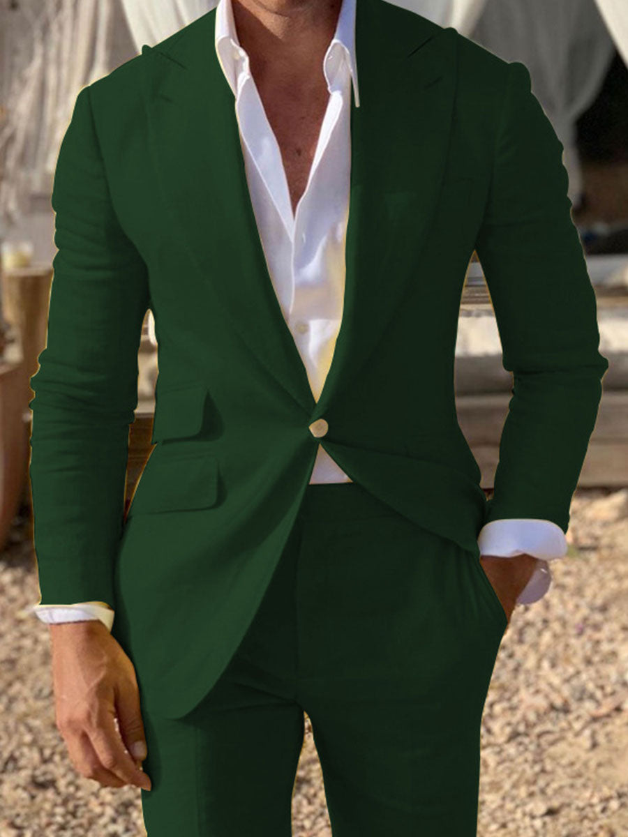 Costume Homme 2 Pièces en VERT_FONCE pour Marié et Témoins Élégance Cérémonielle pour le Grand Jour