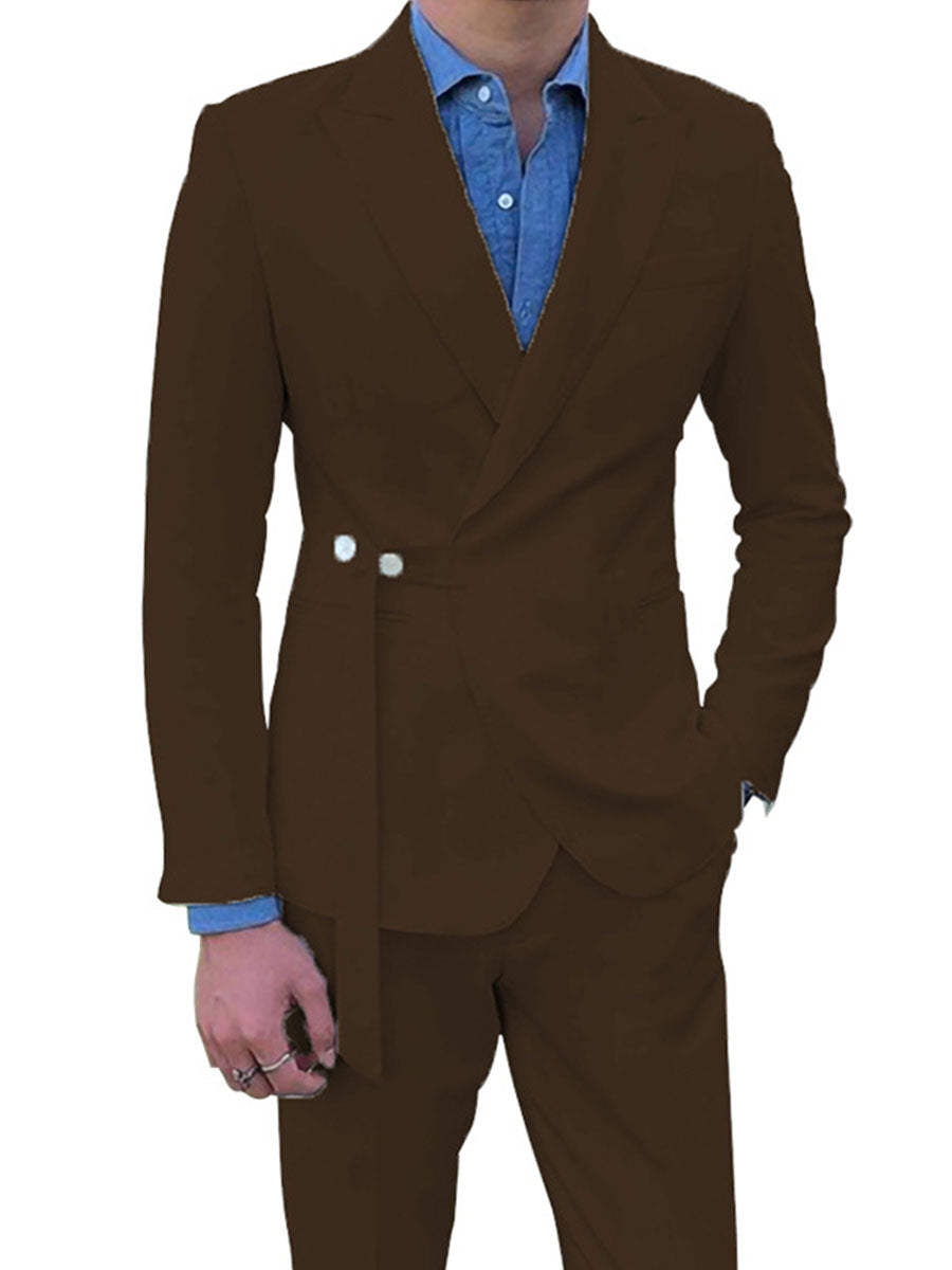 Costume Homme 2 Pièces CAFE Haut de Gamme Coupe Slim et Élégance pour Cérémonies