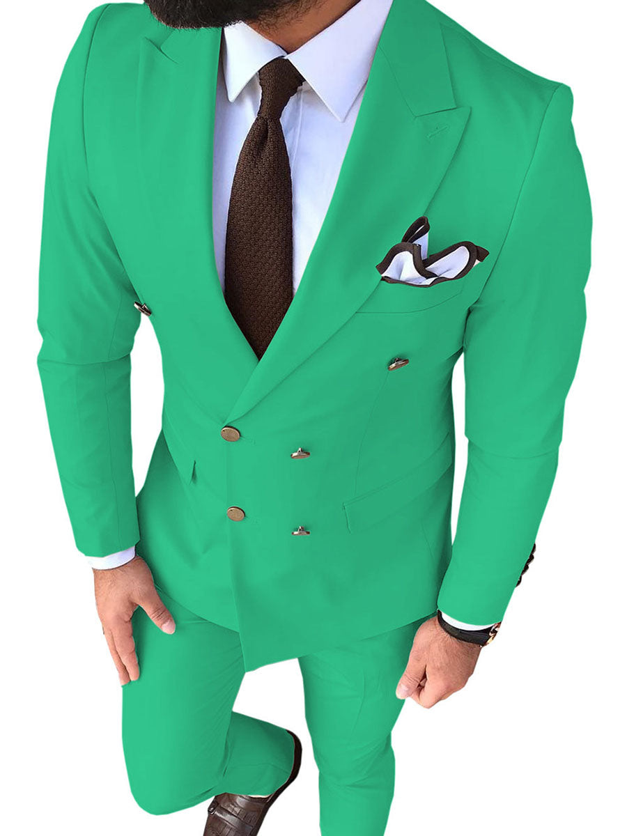 Costume Homme 2 Pièces en VERT Coupe Slim pour une Silhouette Affinée en Affaires