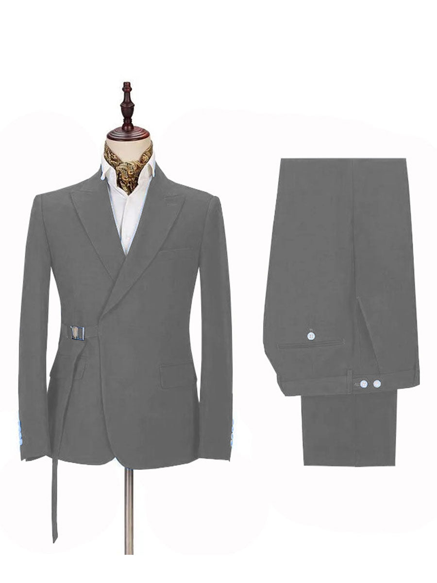 Costume Homme 2 Pièces en GRIS_ACIER Succès International et à la Coupe Affinante
