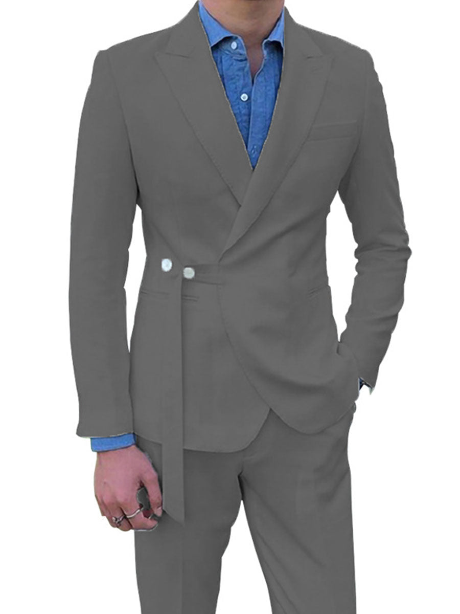 Costume Homme 2 Pièces GRIS_ACIER Haut de Gamme Coupe Slim et Élégance pour Cérémonies