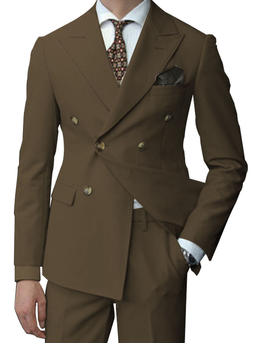 Costume Homme 2 Pièces en CAFE Coupe Slim et Polyvalente pour un Style Affaires Élégant