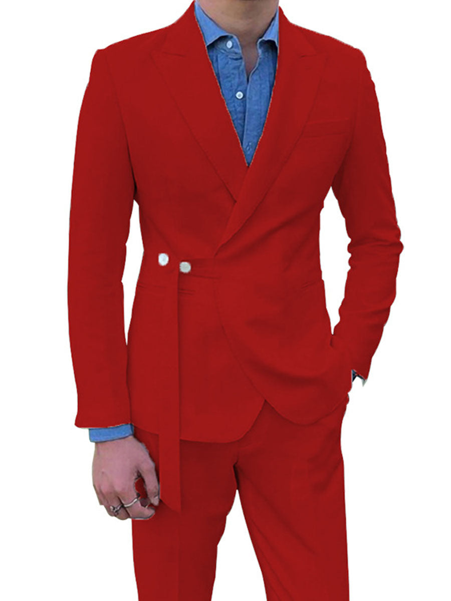 Costume Homme 2 Pièces ROUGE Haut de Gamme Coupe Slim et Élégance pour Cérémonies
