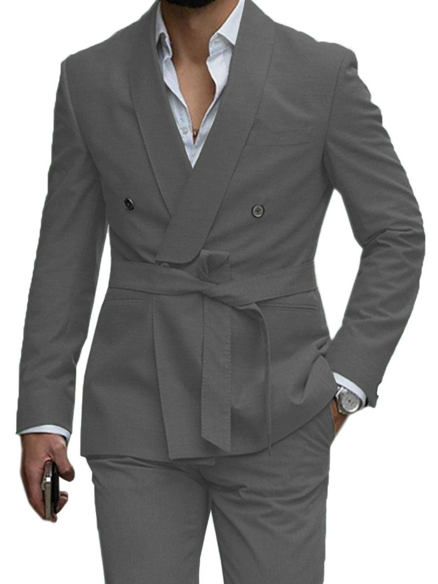Costume Bureau Homme 2 Pièces en GRIS_ACIER Élégance et Confort au Quotidien pour le Travail