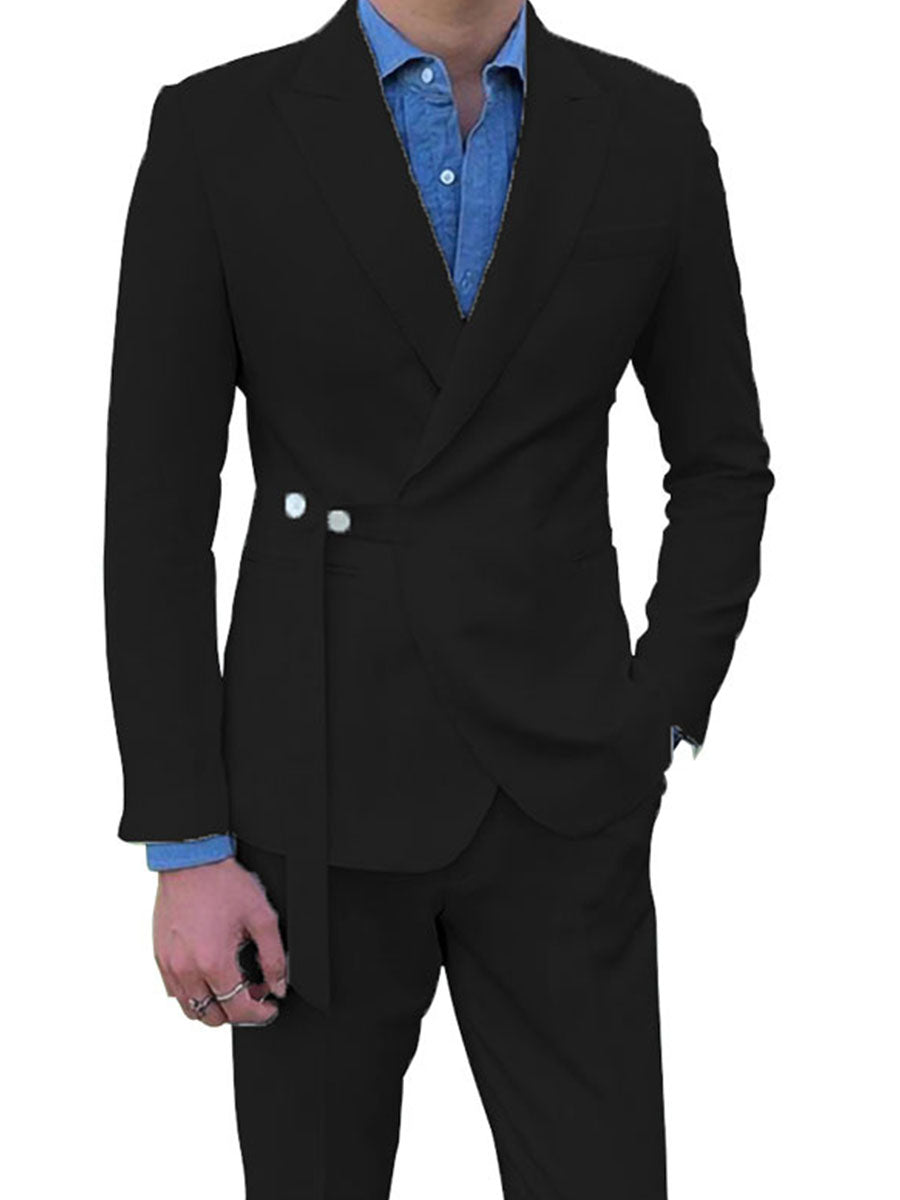 Costume Homme 2 Pièces NOIR Haut de Gamme Coupe Slim et Élégance pour Cérémonies