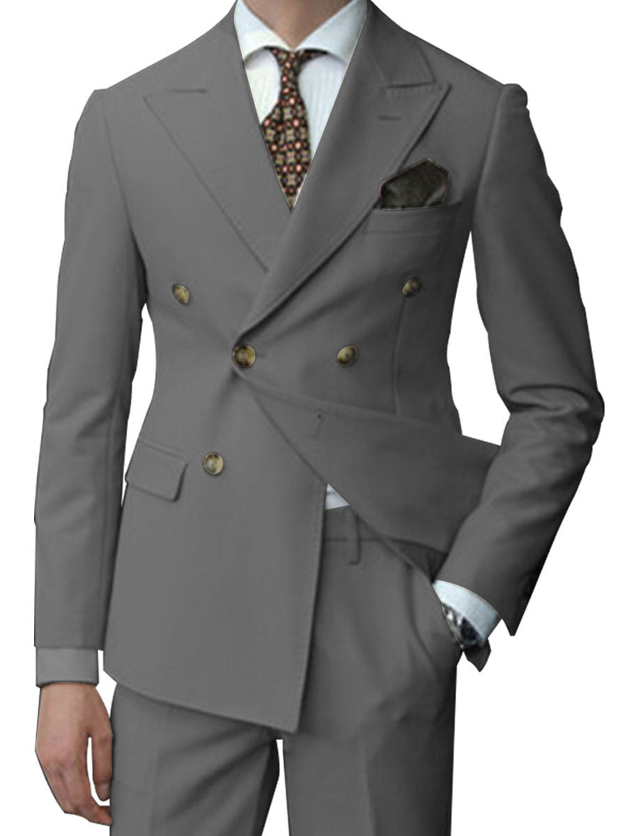 Costume Homme 2 Pièces en GRIS_ACIER Coupe Slim et Polyvalente pour un Style Affaires Élégant