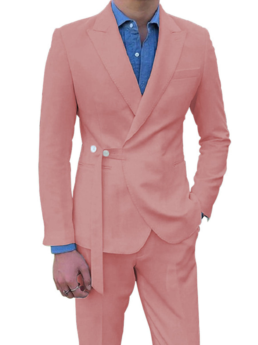 Costume Homme 2 Pièces ROSE Haut de Gamme Coupe Slim et Élégance pour Cérémonies