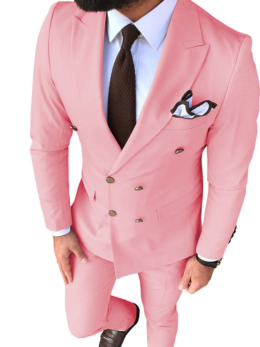 Costume Homme 2 Pièces en ROSE Coupe Slim pour une Silhouette Affinée en Affaires