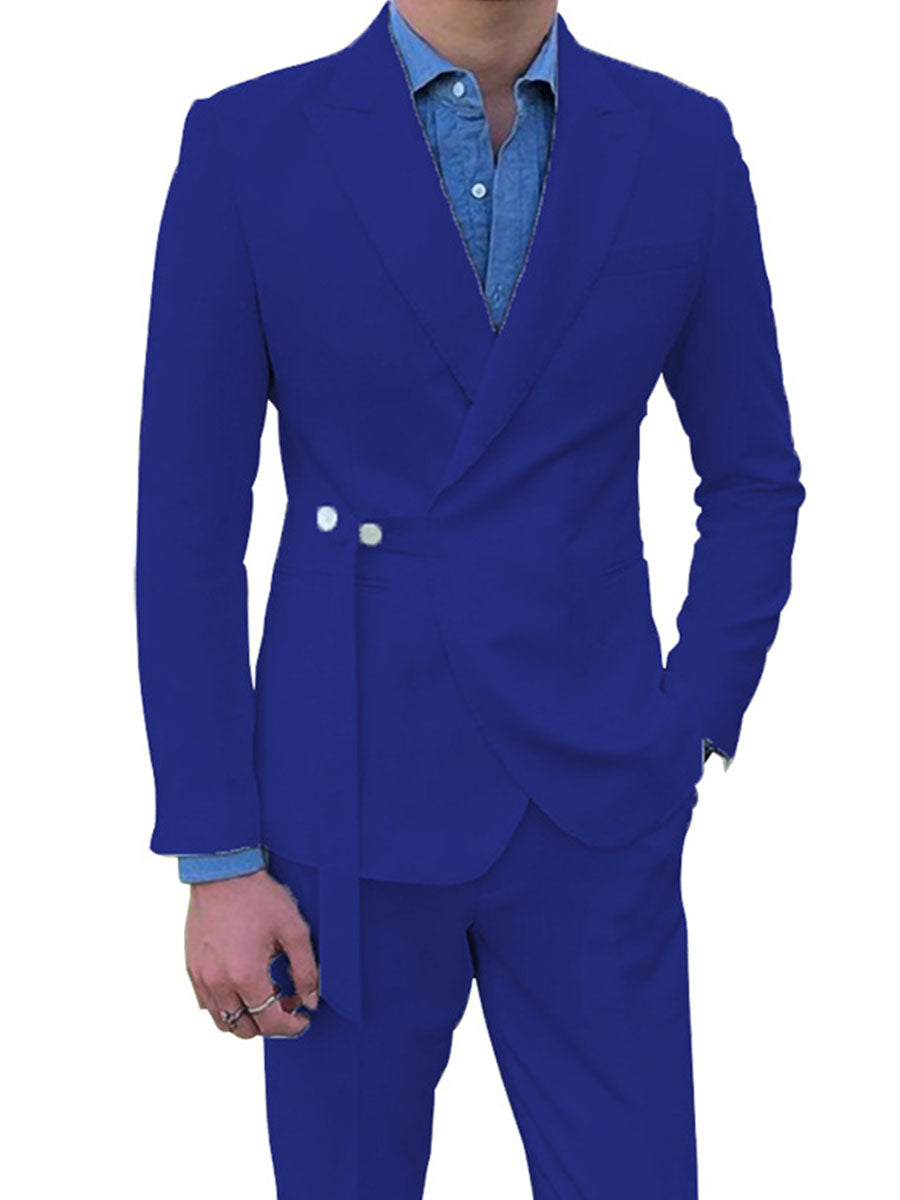 Costume Homme 2 Pièces BLEU_ROYALE Haut de Gamme Coupe Slim et Élégance pour Cérémonies