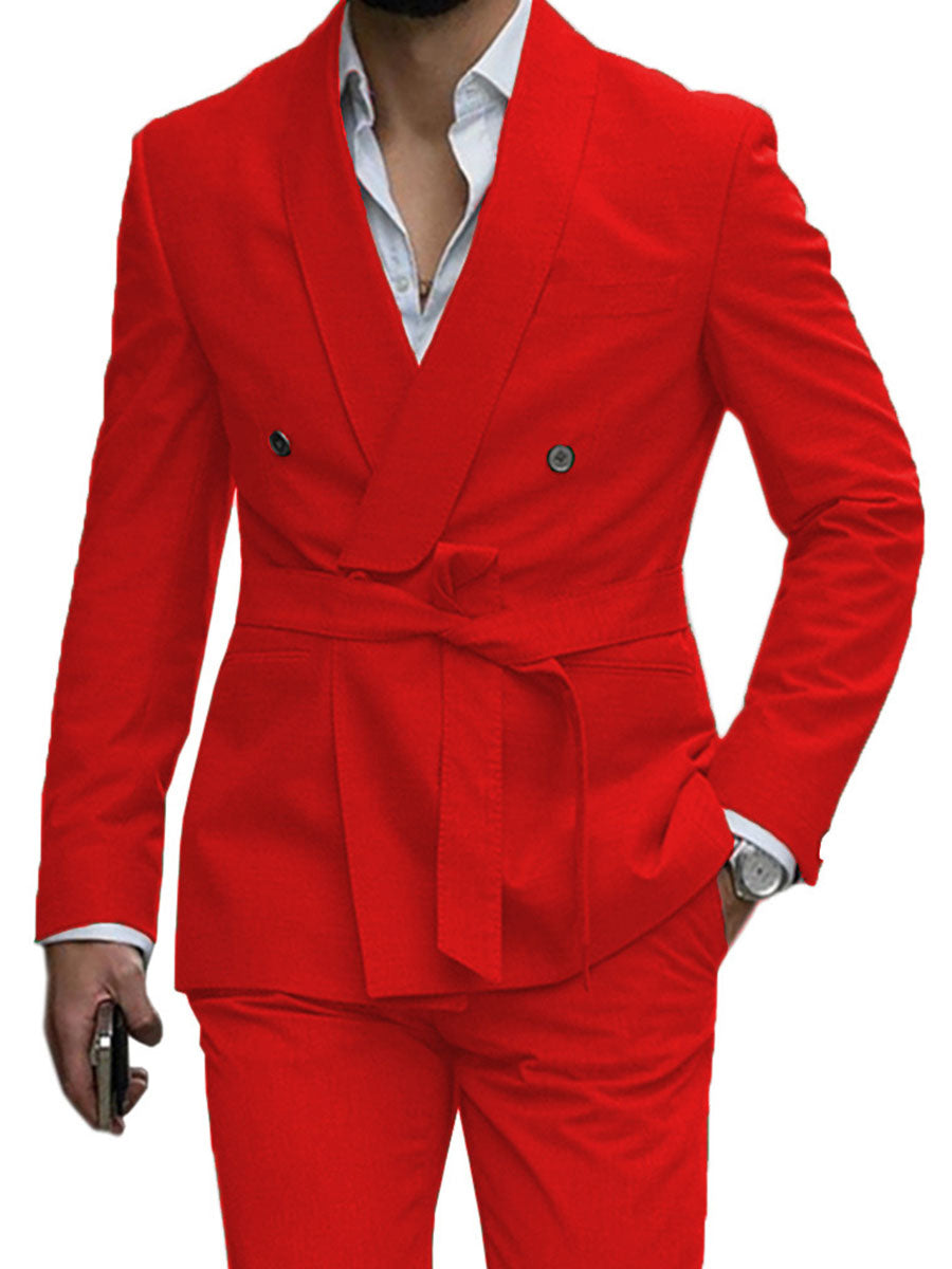 Costume Bureau Homme 2 Pièces en ROUGE Élégance et Confort au Quotidien pour le Travail