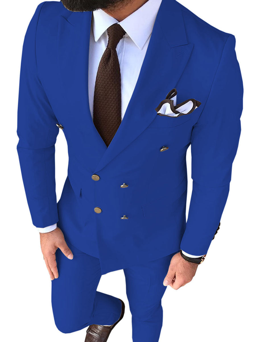 Costume Homme 2 Pièces en BLEU_ROYALE Coupe Slim pour une Silhouette Affinée en Affaires