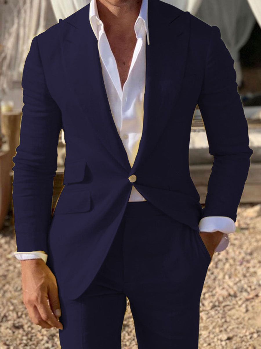 Costume Homme 2 Pièces en BLEU_MARINE pour Marié et Témoins Élégance Cérémonielle pour le Grand Jour