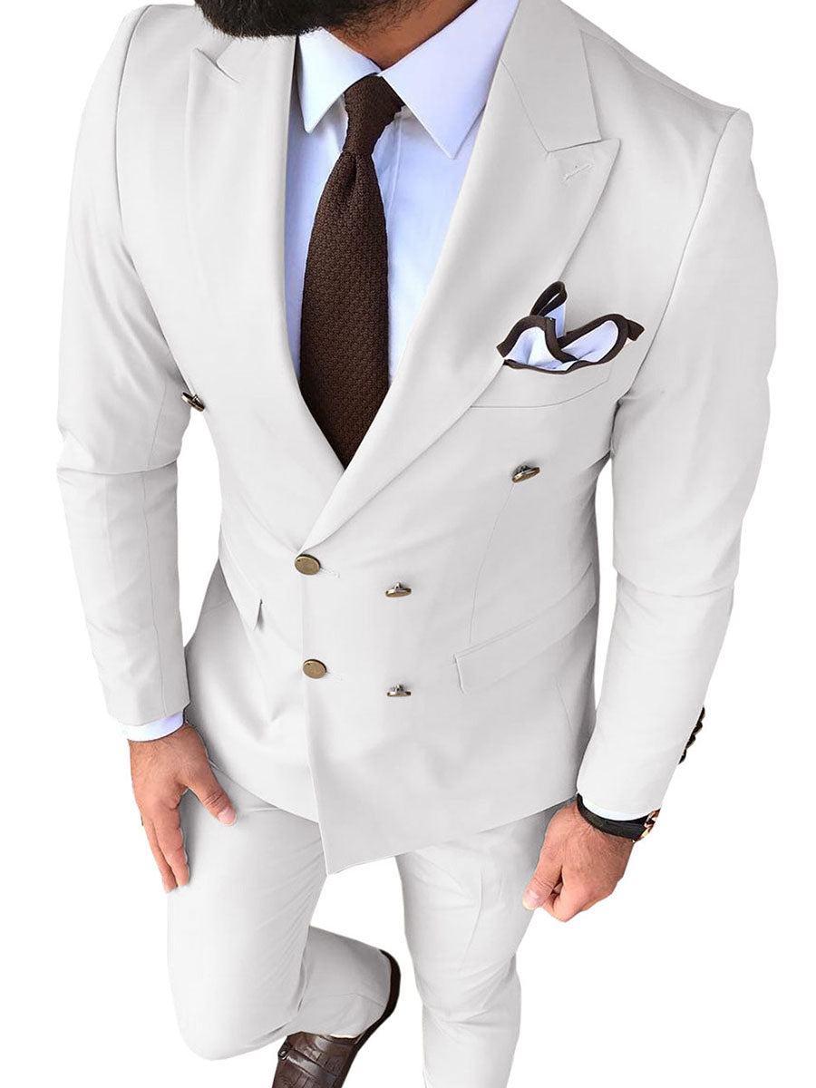 Costume Homme 2 Pièces en BLANC Coupe Slim pour une Silhouette Affinée en Affaires