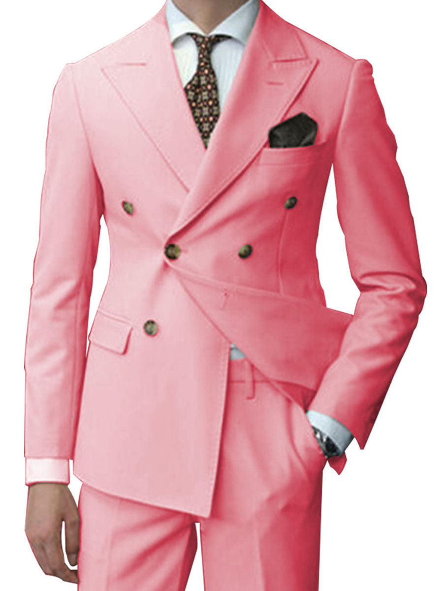 Costume Homme 2 Pièces en ROSE Coupe Slim et Polyvalente pour un Style Affaires Élégant