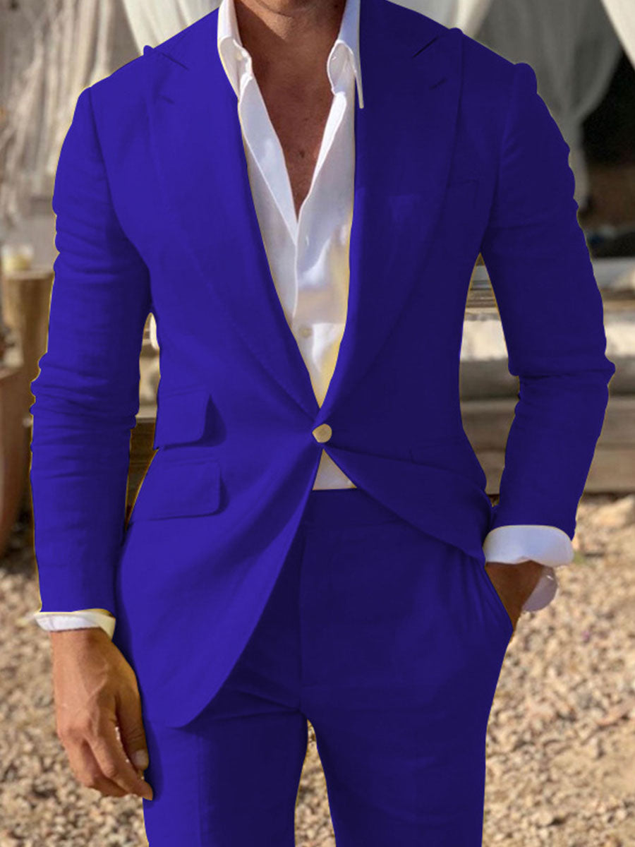 Costume Homme 2 Pièces en BLEU_ROYALE pour Marié et Témoins Élégance Cérémonielle pour le Grand Jour