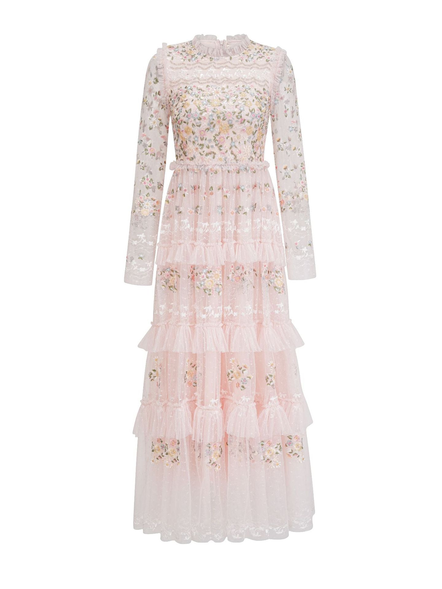 Robe Trapèze Col Rond Manches Longues Robe de Soirée