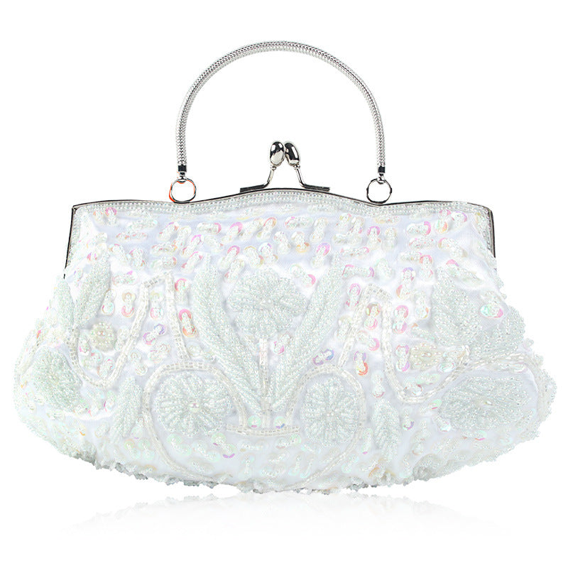 Sac de soirée vintage en broderie perlée fait à la main