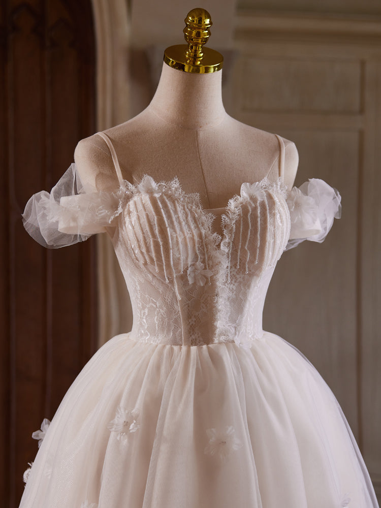 Col Cœur Robe de bal à Épaules Dénudées Tulle Longueur Genou avec perles