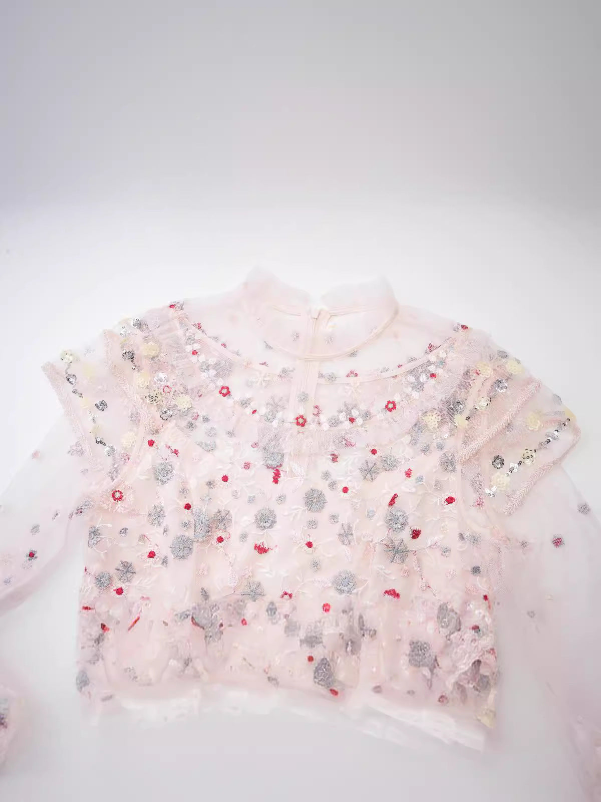 Robe Longue Paillettes Col Roulé Mi-Haut Manches 3/4 Robe de Soirée