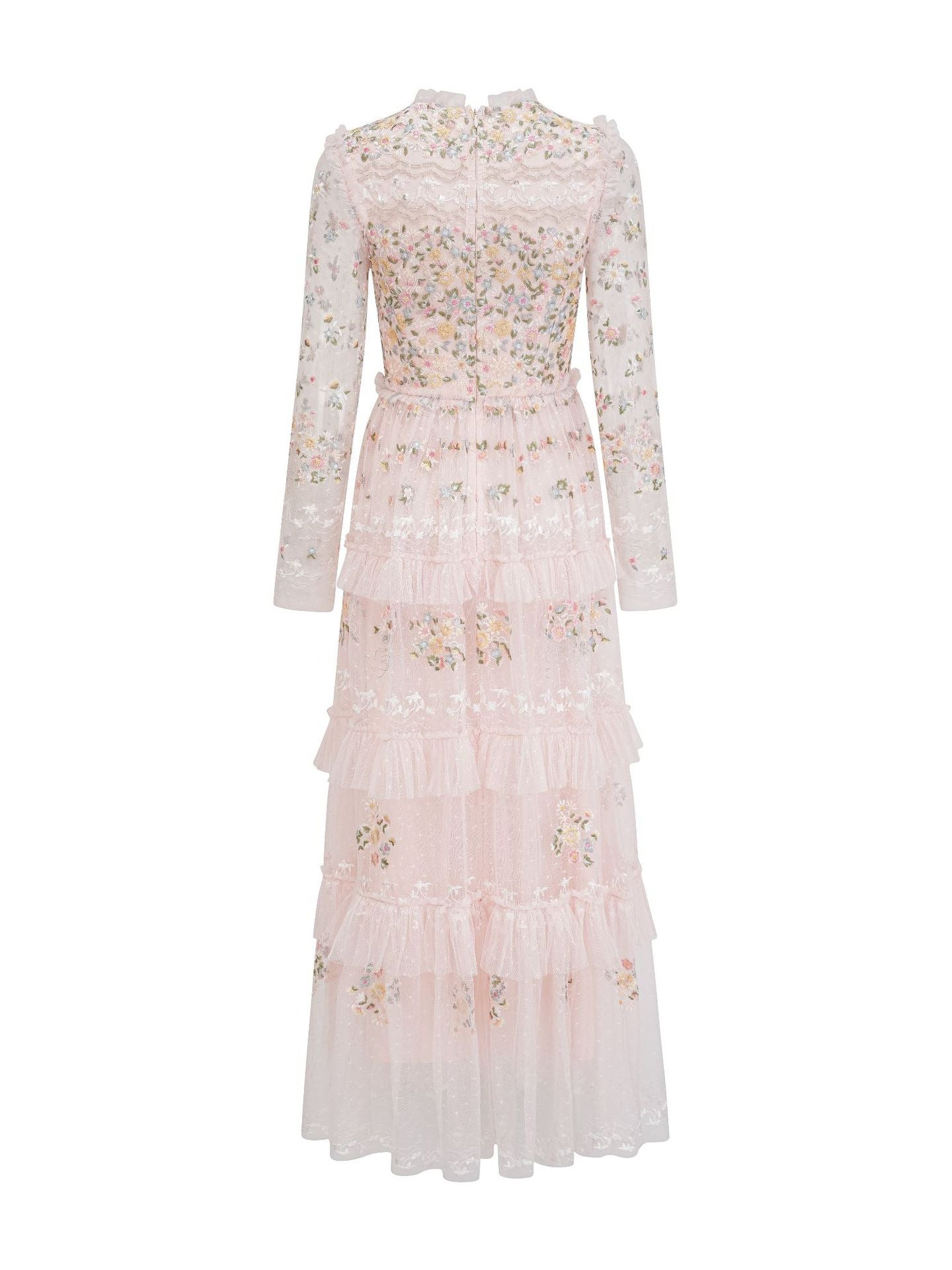 Robe Trapèze Col Rond Manches Longues Robe de Soirée