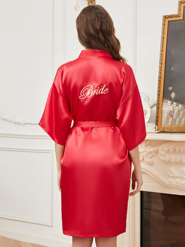 Robe de Nuit en Satin Rouge pour Mariée