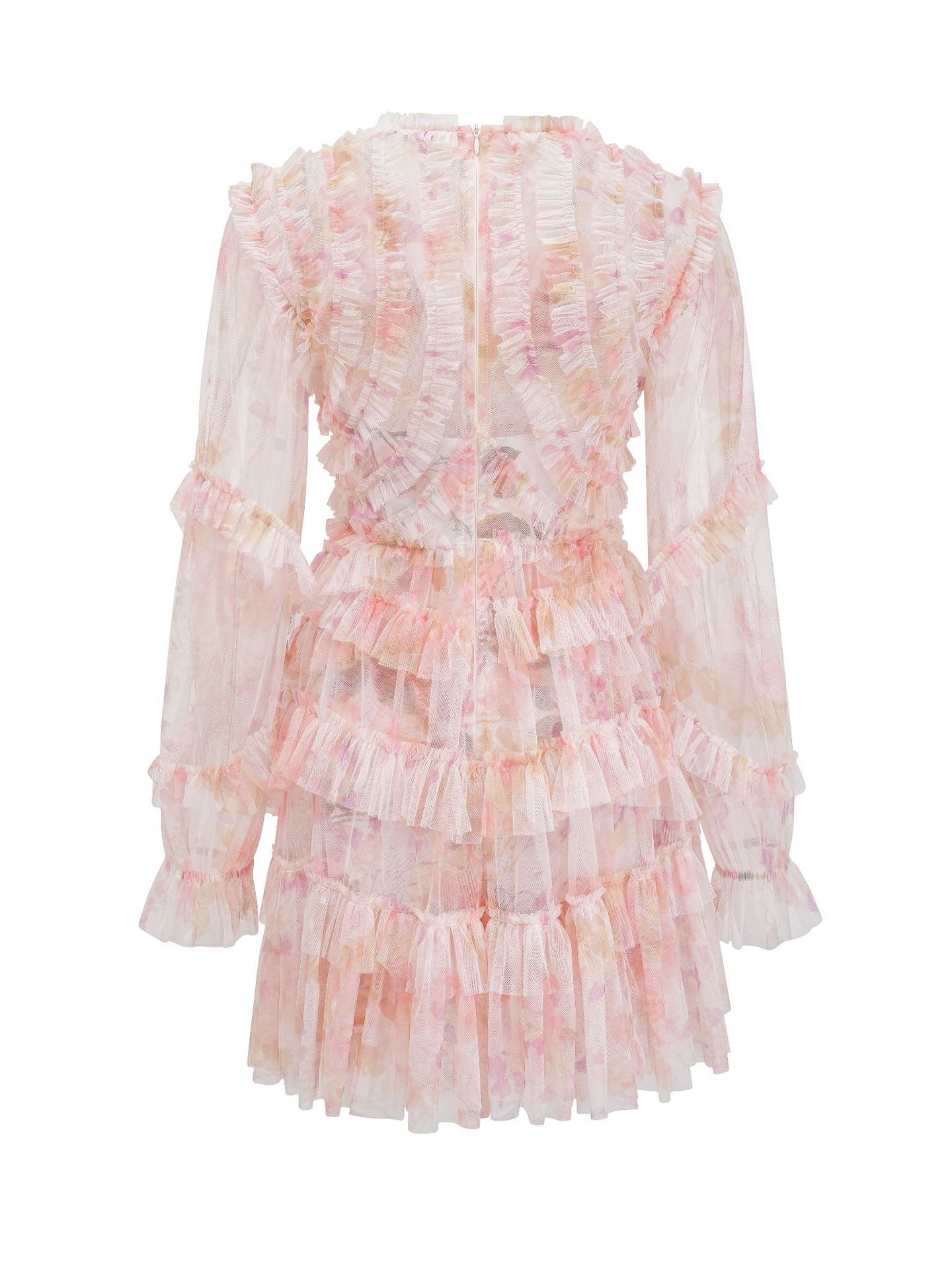 Robe Courte Trapèze Col V Manches Longues Robe de Soirée