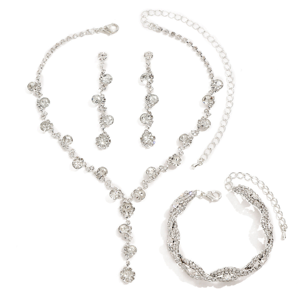 2/3 pièces ensemble de bijoux scintillents