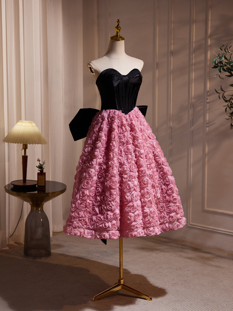 Robe de bal Col Cœur Mi-longue en Tulle avec Noeud de Papillon