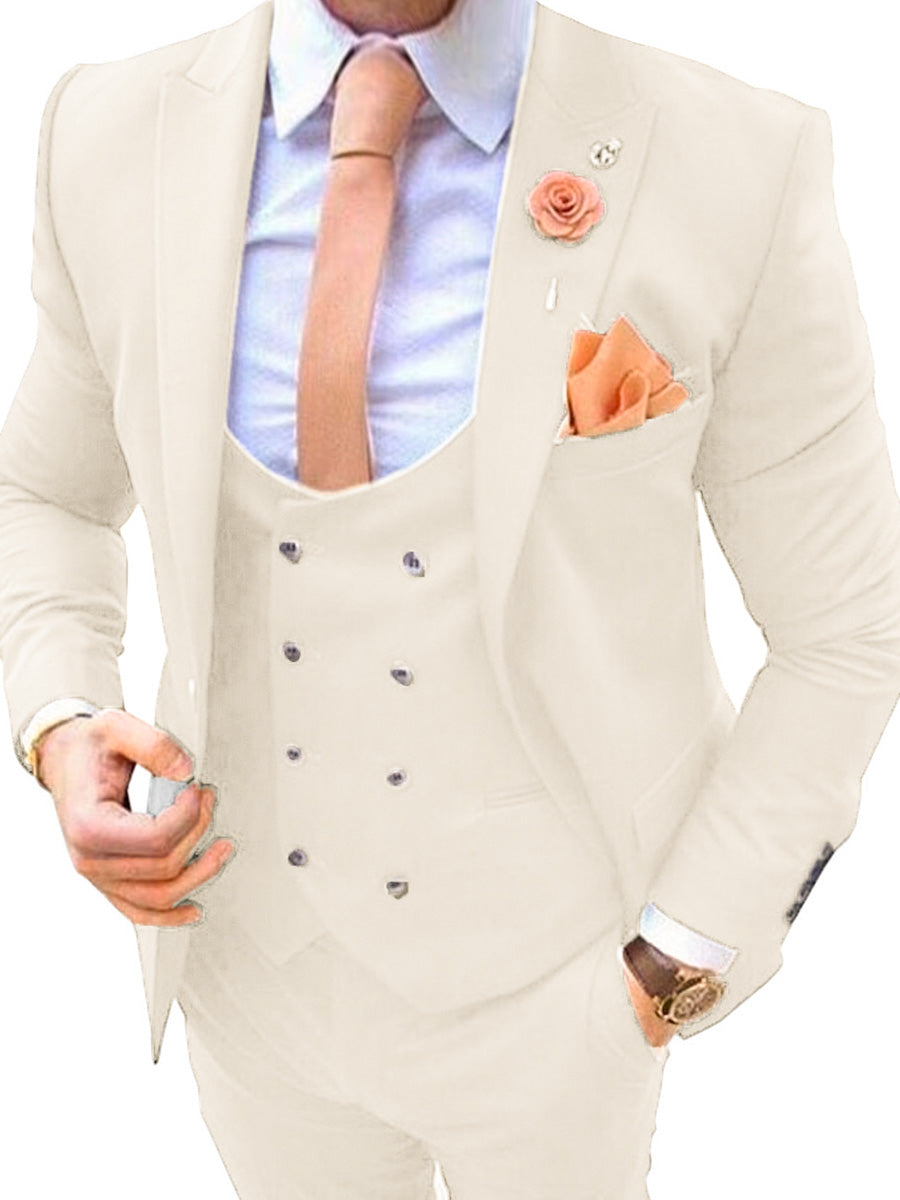 Costume Homme 3 Pièces IVOIRE Tenue Polyvalente pour un Style Affaires et Cérémonie Élégant