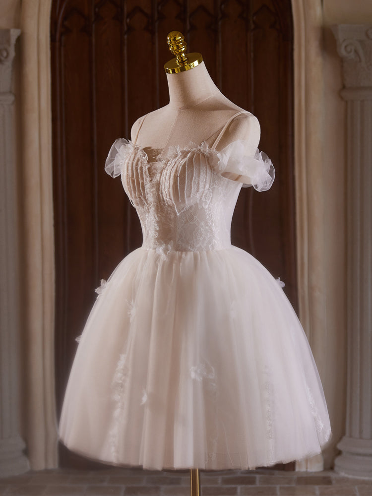 Col Cœur Robe de bal à Épaules Dénudées Tulle Longueur Genou avec perles
