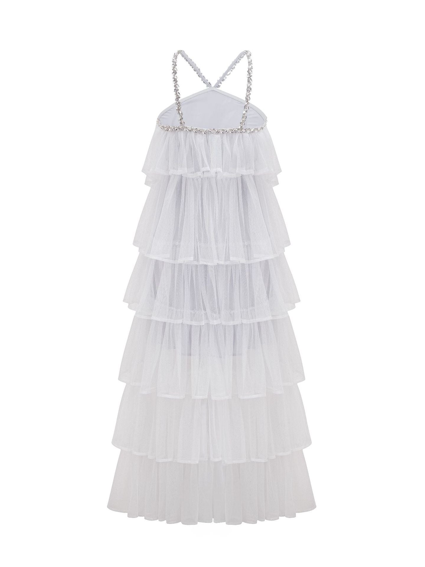 Robe Longue Licou Sans Manches Robe de Soirée en Gris