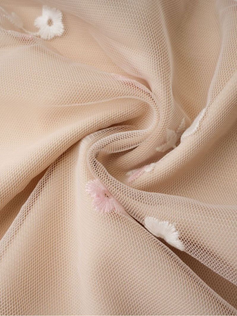 Robe en Tulle Brodée à Fleurs Manches 3/4 Robe de Soirée