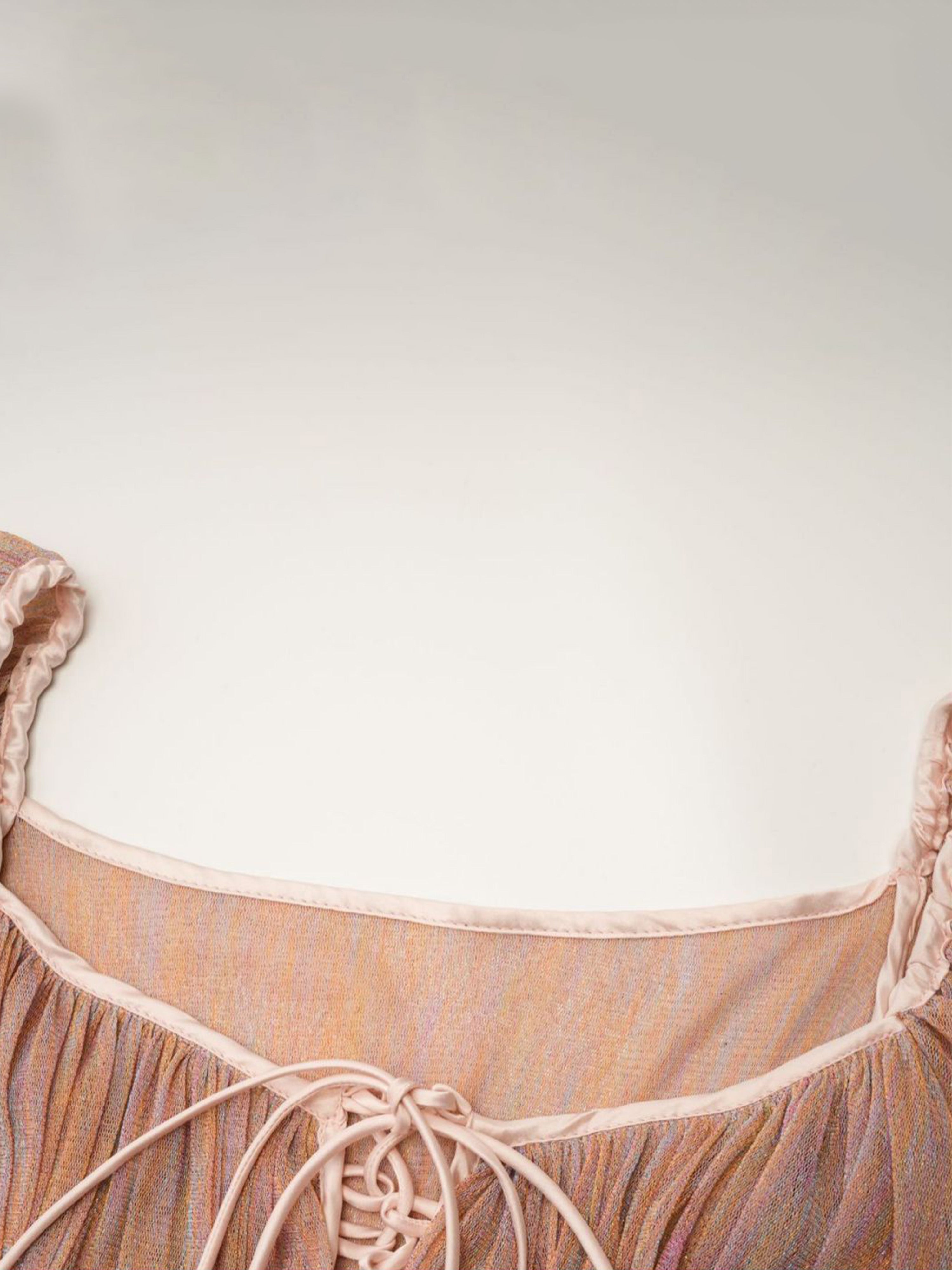 Robe Trapèze Col Carré Manches Longues Paillettes Robe de Soirée en Ambre